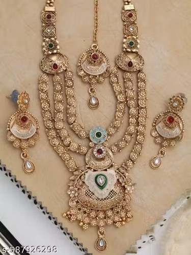 Gold plated jewellery set rani - gold, set,rani