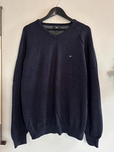 Fynch hatton navy neck - navy, v-neck