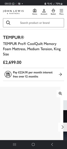 5ft kingsize tempur pro - tempur,