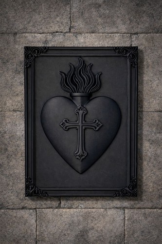 Gothic sacred heart - heart, wall