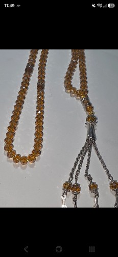 Golden amber faceted crystal - amber,