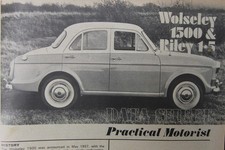 Original PRM 1970 extracted mag article: WOLSELEY 1500 & RILEY 1.5 data sheet