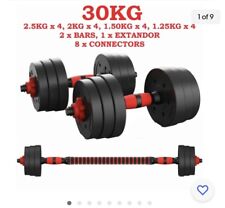 ZENO FITNESS 30KG DUMBELLS PAIR OF WEIGHTS BARBELL/DUMBBELL BODY BUILDING SET