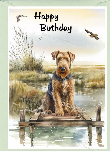 Airedale terrier dog - airedale, (4"x