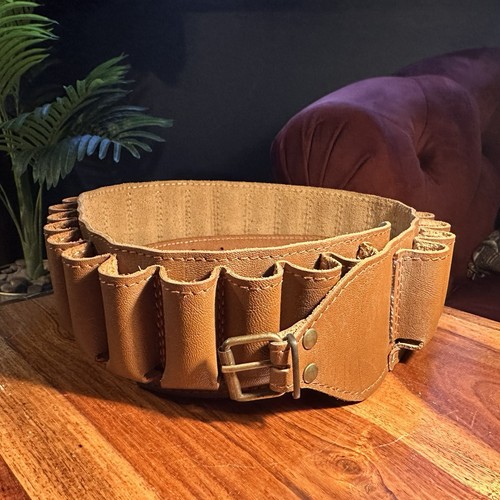 Vintage leather cartridge belt - leather,