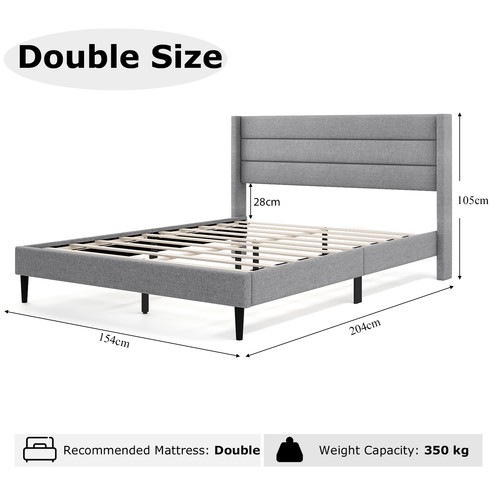 Double wingback bed - double,