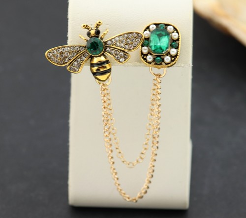 Gold bee collar - collar, brooch: