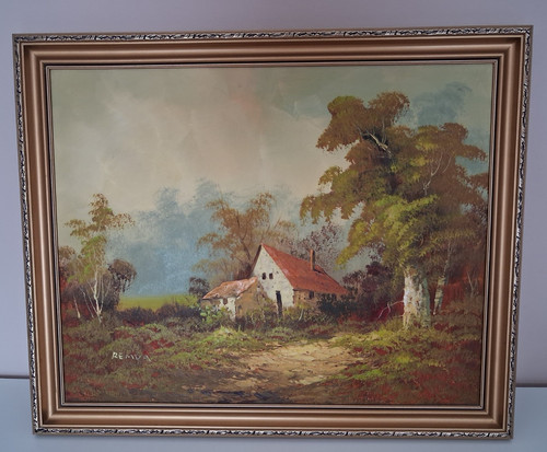 Vintage oil painting signed - oil,