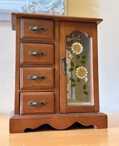 Wood jewellery box organiser - jewellery,