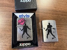 ZIPPO x2 used ELVIS PRESLEY pink heart and artist of the century, one boxed