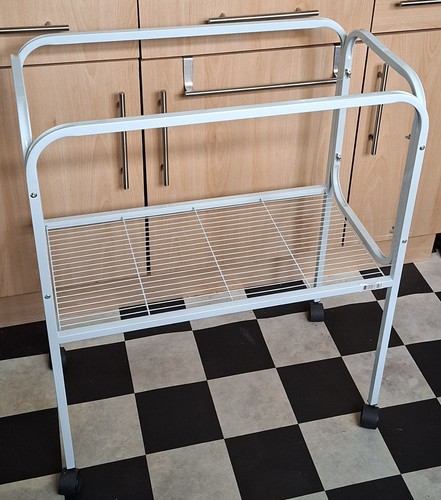 White bird cage stand - stand, on