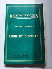 1956 Bristol Tramways Omnibus Services Timetable of Country Services + Map