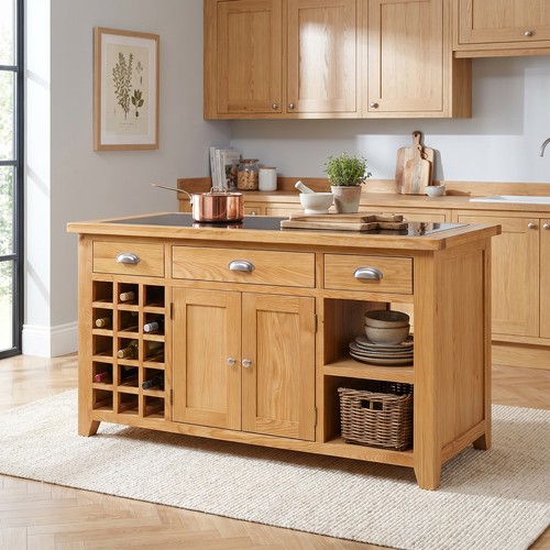 Cheshire kitchen island oak - kitchen,
