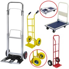 Heavy Duty Foldable Hand Sack Truck Barrow Cart Trolley Cart Wheels UKDC