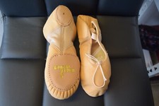 Pink leather split sole ballet shoes with stretch insert - mixed sizes