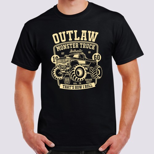 Outlaw monster truck - truck, retro