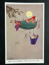 Don't Get Alarmed I Won't Let You Down Vintage Lawson Wood Gran'pop Postcard E24