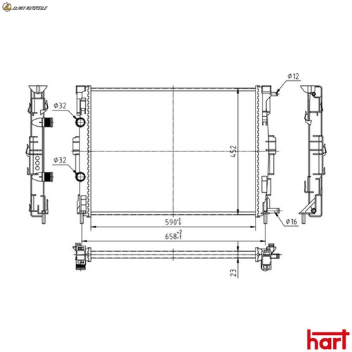Radiator engine cooling 607 - radiator,