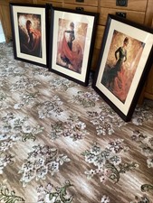 Mark Spain Mounted & Framed Prints X 3 Flamenco Dancing Ladies