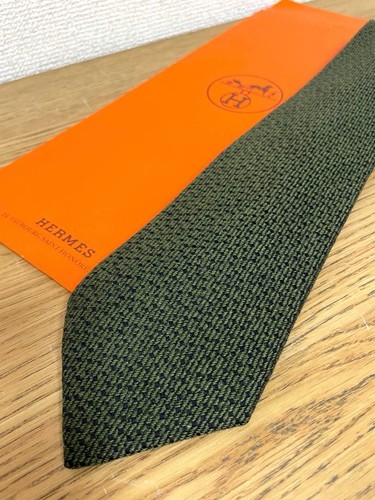 Hermes tie 100 cashmere green - hermes,