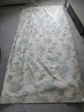 Laura Ashley Floral Hydrangea Blue SINGLE Lined Large Door Curtain 87"w x 90"d