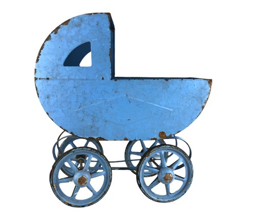 Old vintage blue painted - old,