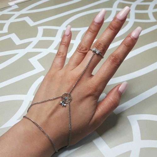 Hand jewelry silver chain - hand,