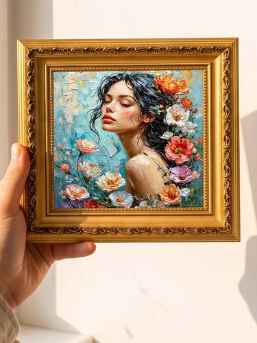 Poppy flower woman oil - flower,