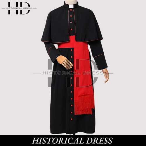 Medieval clergy robe with trim - robe,