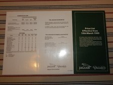 JAGUAR DAIMLER UK Price List brochure 18th Mar 1985 XJ6/Sovereign/XJSC/Limousine