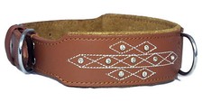 Tan Diamante Stitch Leather