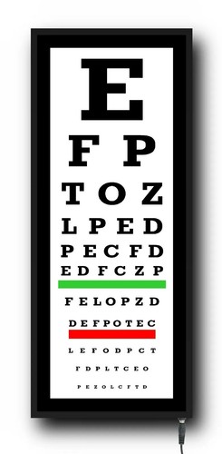 Eye test chart wall - eye, box