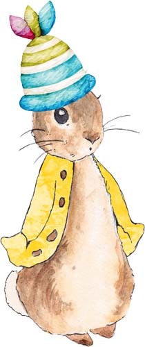 Peter rabbit watercolour wall - rabbit,