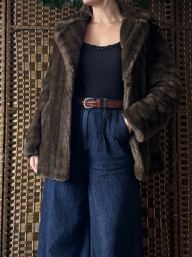 Vintage brown faux - vintage, fur