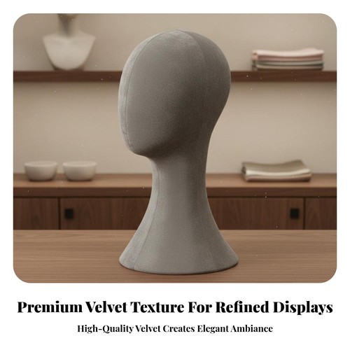 Velvet mannequin head with - head,