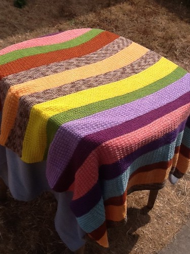 Vintage hand knitted blanket - knitted,