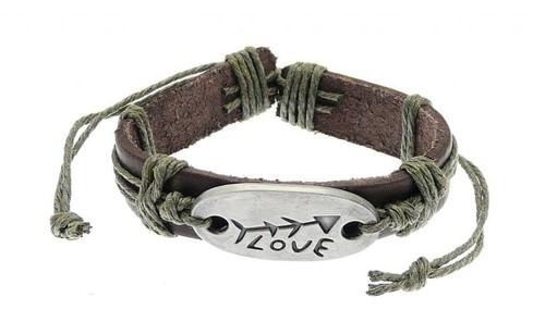 Leather strap cord bracelet - strap, '