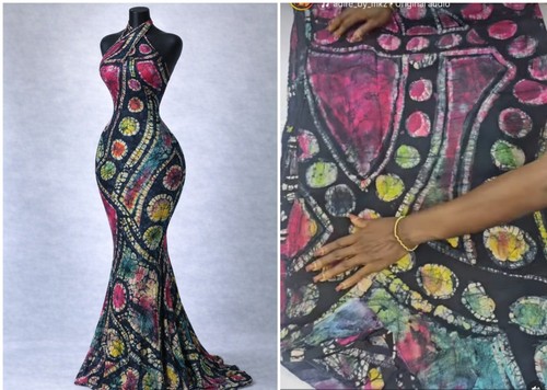 Multicoloured adire chiffon - adire,