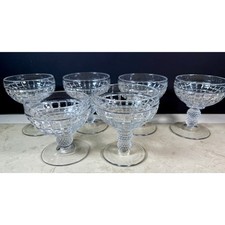 6 Heisey Victorian Clear Tall Sherbets/Champagne 4 1/8"