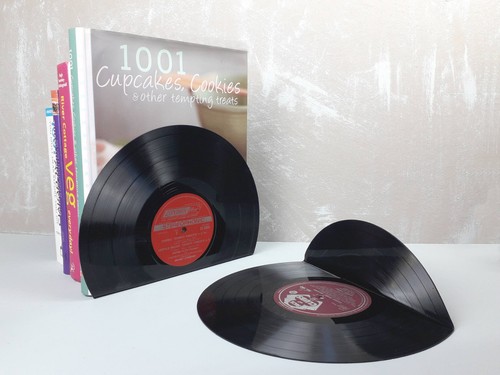 Vinyl record bookends pair - vinyl,