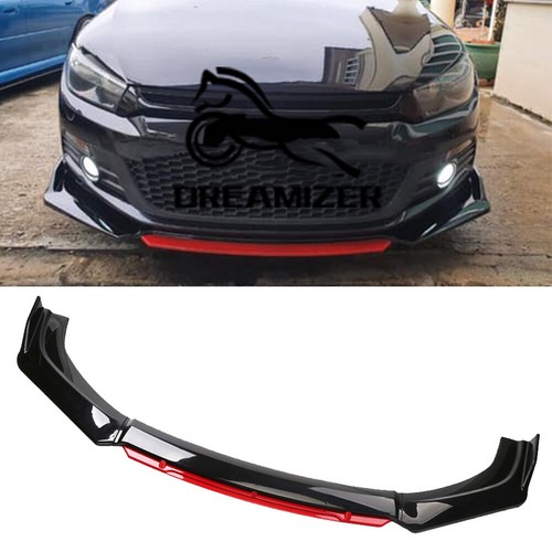 Gloss black front bumper lip - front,