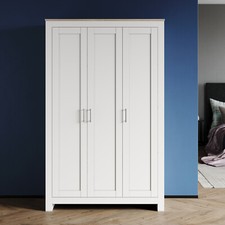 3 Door Wardrobe Matt White