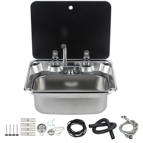 Stainless steel campervan sink - steel,