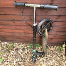 Scooter Foldable Big Wheel Scooter, Adjustable,Rear Brake, Kick Push Black Green