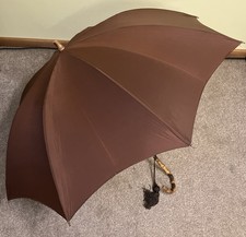 Vintage S. Fox and Co Carless  Brown Umbrella Bamboo Crook Handle