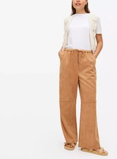 Womens 22 Tan Faux Suede Wide