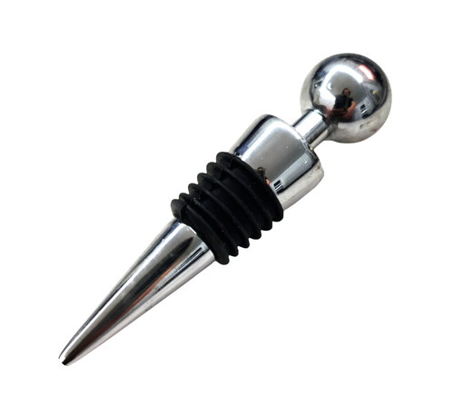 Silver metal bottle stopper - silver,