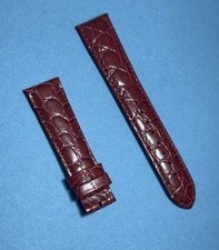 18mm Hirsch Crocodile Grain Leather Watch Strap Premium Quality Brown