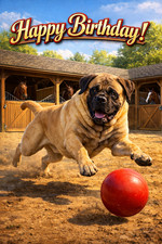 Bullmastiff Birthday Card A5 -