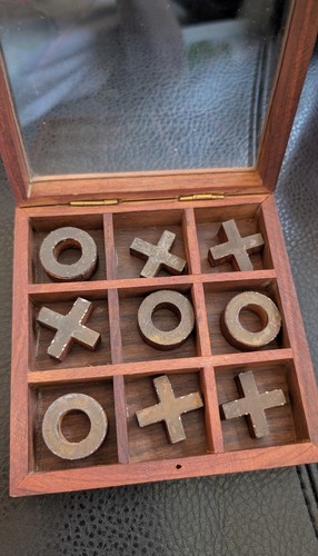 Wooden tic tac toe - wooden,